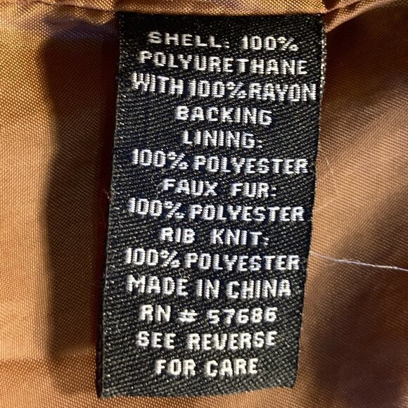 New Look SZL Brown Faux Leather Bomber Jacket Wardrobe Staple Moto Aviator Retro - Picture 10 of 11